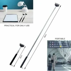 FlkwoH Rear Scraper Packed In 3 Pieces, The Telescopic Rear Scraper Is Retractable, There Is A Stable Rubber Handle On The Rear Of The Rear Scraper, The Rear Scraper (black + White + Blue) -Bathroom Supplies Store 93448263 3