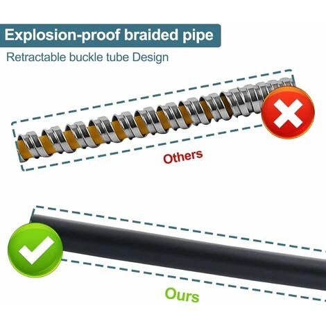 Shower Hose, Premium PVC Shower Head Hose Extension For Bath, Toilet, Dog Cleaning, Bathing, 59 Inches, Matte Black Handheld Shower Hose 2 Shower Hose, Premium PVC Shower Head Hose Extension For Bath, Toilet, Dog Cleaning, Bathing, 59 Inches, Matte Black Handheld Shower Hose - Image 2