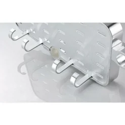 Aluminum Alloy Adjustable Telescopic Shower Shelf Bathroom Organizer Soap Holder No Drilling Assembly For 19mm-25mm -Bathroom Supplies Store 93515658 5