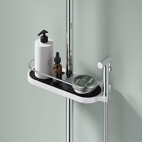 Post Shower Shelf, No Drilling Shower Shelf For Shower Rail, Shower Soap Holder, No Drilling, 3 Post Shower Shelf, No Drilling Shower Shelf For Shower Rail, Shower Soap Holder, No Drilling, - Image 3