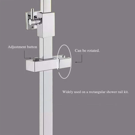 Sliding Shower Head Holder For Rail-Rectangular,ABS Hand Shower Holder Bathroom 3 Sliding Shower Head Holder For Rail-Rectangular,ABS Hand Shower Holder Bathroom - Image 3