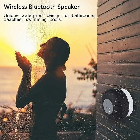 Handsfree Ip4 Waterproof Bluetooth Speaker Built-in Microphone With Suction Cup (Black) 2 Handsfree Ip4 Waterproof Bluetooth Speaker Built-in Microphone With Suction Cup (Black) - Image 2