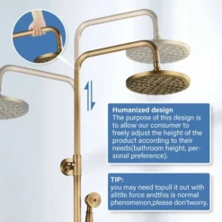 Colonne De Douche Laiton Rétro Système De Douche Réglable Ensemble De Douche Mural Set Kit De Douche En Mitigeur De Douche Pour Salle De Bain Set 8 Colonne De Douche Laiton Rétro Système De Douche Réglable Ensemble De Douche Mural Set Kit De Douche En Mitigeur De Douche Pour Salle De Bain Set -Bathroom Supplies Store 93564264 4