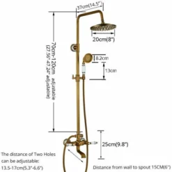 Antique Shower Faucet Set 8-inch Shower Head With Handheld Spray Double Lever Handle Tub Spout Triple Function Bathroom Shower FixtureWall Mount -Bathroom Supplies Store 93564418 5