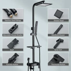 Ensemble De Douche Thermostatique Avec Pommeau De Douche De Pluie 3 Fonctions Douche Manuelle Et 180 Degrés Rotatif Pliant Buse De Baignoire Et Pistolet Avec 150 Cm De Tuyau De Douche Affichage De La 7 Ensemble De Douche Thermostatique Avec Pommeau De Douche De Pluie 3 Fonctions Douche Manuelle Et 180 Degrés Rotatif Pliant Buse De Baignoire Et Pistolet Avec 150 Cm De Tuyau De Douche Affichage De La -Bathroom Supplies Store 93564766 3