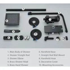 Ensemble De Douche Thermostatique Avec Pommeau De Douche De Pluie 3 Fonctions Douche Manuelle Et 180 Degrés Rotatif Pliant Buse De Baignoire Et Pistolet Avec 150 Cm De Tuyau De Douche Affichage De La 9 Ensemble De Douche Thermostatique Avec Pommeau De Douche De Pluie 3 Fonctions Douche Manuelle Et 180 Degrés Rotatif Pliant Buse De Baignoire Et Pistolet Avec 150 Cm De Tuyau De Douche Affichage De La -Bathroom Supplies Store 93564766 5