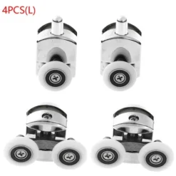 25mm Zinc Alloy Shower Door Roller Pulley Spare Parts Bathroom Shower Glass Door Hardware Accessories (2 Single Wheels & 2 Double Wheels)