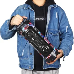 Super Bass HIFI AUX FM Stereo Bluetooth Wireless Portable Radio And Speaker LED Red -Bathroom Supplies Store 94148252 5