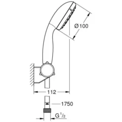 Grohe Precision Flow Thermostatic Shower Mixer Set + Hand Shower + Adjustable Wall Bracket + Hose 1750mm, Chrome -Bathroom Supplies Store 94412489 5