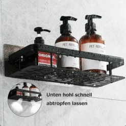 Set Of 2 Shower Shelf Without Drilling, Aluminum Bathroom Wall Shelf With 4 Hooks, Self-Adhesive Shower Holder, Shower Storage For Bathroom/Kitchen/Bedroom 7 Set Of 2 Shower Shelf Without Drilling, Aluminum Bathroom Wall Shelf With 4 Hooks, Self-Adhesive Shower Holder, Shower Storage For Bathroom/Kitchen/Bedroom -Bathroom Supplies Store 94611484 3