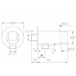 Designer Wall Connection Elbow With Shower/hand Shower Holder -Bathroom Supplies Store 94630588 3