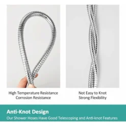 EMKE Replacement Shower Hose 1.2m Stainless Steel Shower Hose G1/2 Universal For Anti-Kink Anti-Explosion Leakproof Strong Tensile Chrome 7 EMKE Replacement Shower Hose 1.2m Stainless Steel Shower Hose G1/2 Universal For Anti-Kink Anti-Explosion Leakproof Strong Tensile Chrome -Bathroom Supplies Store 94901577 3