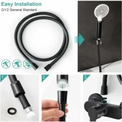 EMKE 1.7M PVC Smooth Shower Hose Universal Anti-Kink Handheld Shower Head Hose For Handheld Shower Black 7 EMKE 1.7M PVC Smooth Shower Hose Universal Anti-Kink Handheld Shower Head Hose For Handheld Shower Black -Bathroom Supplies Store 94901578 3