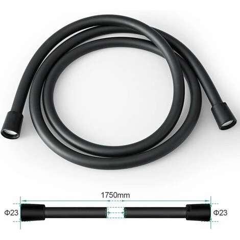 EMKE 1.7M PVC Smooth Shower Hose Universal Anti-Kink Handheld Shower Head Hose For Handheld Shower Black 5 EMKE 1.7M PVC Smooth Shower Hose Universal Anti-Kink Handheld Shower Head Hose For Handheld Shower Black - Image 5
