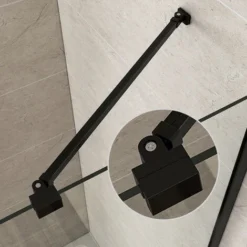 Heilmetz Support Bar Shower Wall Stabilization Bar, With Angle Flexible 180° Rotatable, Support Bar For Shower Doors -Universally Usable For 6-8mm Glass Thickness, Black (500mm) -Bathroom Supplies Store 95043461 4