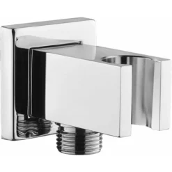 Chrome Hose Fitting With 1/2" Square Brass Hand Shower Holder, Shower Elbow With Holder, Hand Shower Sand Fitting