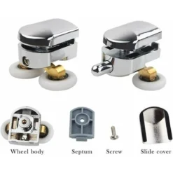 23mm 4 Replacement Rollers For Sliding Shower Door 2 Upper And 2 Lower Chrome Doors Suitable For 14mm Glass Holes -Bathroom Supplies Store 95950301 3