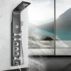 Shower Panel Black 5 Function Shower Heads With Waterfall Rainfall Shower 6 Massage Nozzles Tub Spout Handheld Shower For Bathroom Wall Mounted
