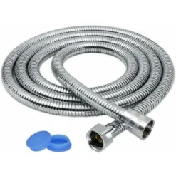 Stainless Steel Flexible Shower Hose For Bath, Replacement Anti-Twist Handheld Shower Hose, Double Locking (G1/2), Chrome 2m