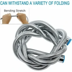 Stainless Steel Flexible Shower Hose For Bath, Replacement Anti-Twist Handheld Shower Hose, Double Locking (G1/2), Chrome 2m 7 Stainless Steel Flexible Shower Hose For Bath, Replacement Anti-Twist Handheld Shower Hose, Double Locking (G1/2), Chrome 2m -Bathroom Supplies Store 97101153 3