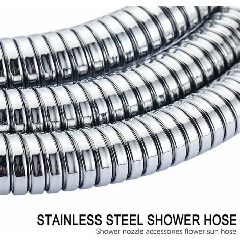 Stainless Steel Flexible Shower Hose For Bath, Replacement Anti-Twist Handheld Shower Hose, Double Locking (G1/2), Chrome 2m 4 Stainless Steel Flexible Shower Hose For Bath, Replacement Anti-Twist Handheld Shower Hose, Double Locking (G1/2), Chrome 2m - Image 4