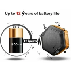 Portable Mini Speaker - Bluetooth Shower Speaker With Hook - Waterproof Bluetooth Speaker 12h Playtime For Beach, Pool, Home, Party, Black -Bathroom Supplies Store 97102056 4