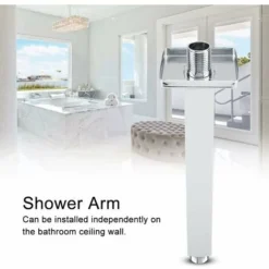 Shower Arm, Stainless Steel Square Top Shower Arm Tube Wall Mounted Straight Shower Extension For Ceiling Shower Head For Bathroom(20 Cm/7.87 In) -Bathroom Supplies Store 97452564 5