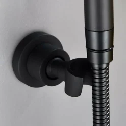 Shower Holder Stainless Steel Shower Head Holder Wall Mounted 360° Rotatable Handheld Shower Holder Shower Head Holder,Round Black -Bathroom Supplies Store 97685972 5