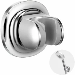 Self Adhesive Shower Head Holder, Universal Adjustable Angle Hand Shower Holder, Wall Mounted For Bathroom, ABS Chrome