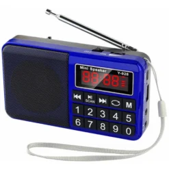 FM/AM(MW)/SW/USB/Micro-SD/MP3 Portable Radio, Radio Set With Large Buttons And Large Display, Portable Radio Rechargeable 1200 MAh Battery (Blue) -Bathroom Supplies Store 97815264 3