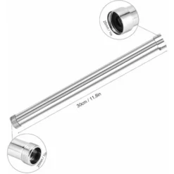 30cm Shower Arm, G3/4 Shower Arm Extension, Shower Head Extender, Lower Head Chrome Copper Tube Accessory Shower Head Extension (10 Inches) -Bathroom Supplies Store 97815397 3