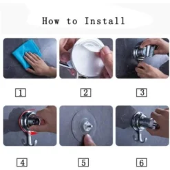 Shower Head Holder, Suction Cup Shower Holder, 360° Rotating Shower Holder, Adjustable Shower Holder, Wall Mount Shower Head, No Drilling, For Bathroom (Silver) -Bathroom Supplies Store 97905020 3