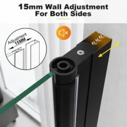 ELEGANT 760mm Frameless Pivot Shower Door Enclosure 5mm Safety Glass Reversible Shower Cubicle Door Black -Bathroom Supplies Store 98565832 4