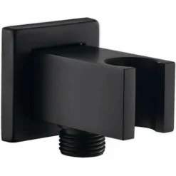 Wall Connection Elbow With Shower Holder Black, Brass 1/2 Square Pipe Connection, Shower Connection Elbow With Holder, Sand Connection Wall Connection Hand Shower For Black Shower