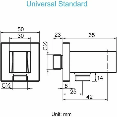 Wall Connection Elbow With Shower Holder Black, Brass 1/2 Square Pipe Connection, Shower Connection Elbow With Holder, Sand Connection Wall Connection Hand Shower For Black Shower 2 Wall Connection Elbow With Shower Holder Black, Brass 1/2 Square Pipe Connection, Shower Connection Elbow With Holder, Sand Connection Wall Connection Hand Shower For Black Shower - Image 2