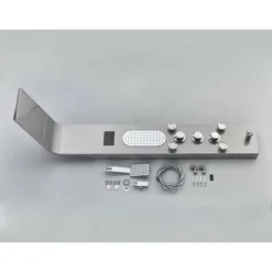 Bathroom Shower Panel Tower System LED Stainless Steel With 5 Function Shower Head Handheld Shower Massage Jets Brushed Nickel 9 Bathroom Shower Panel Tower System LED Stainless Steel With 5 Function Shower Head Handheld Shower Massage Jets Brushed Nickel -Bathroom Supplies Store 99338396 5