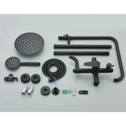 Shower System Black Shower Mixer Taps Shower Set 3-Function With Rainfall Shower Handheld Bath Tub -Bathroom Supplies Store 99338397 5