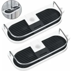 Rose Pink-2PCS No Drilling Shower Shelf For Shower Rail - Bathroom Organizer Holder For Shampoo, Fits 19mm - 25mm Rail