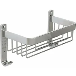 Croydex Rust Free Aluminium Bathroom Storage Large Shower Basket Caddy, Chrome